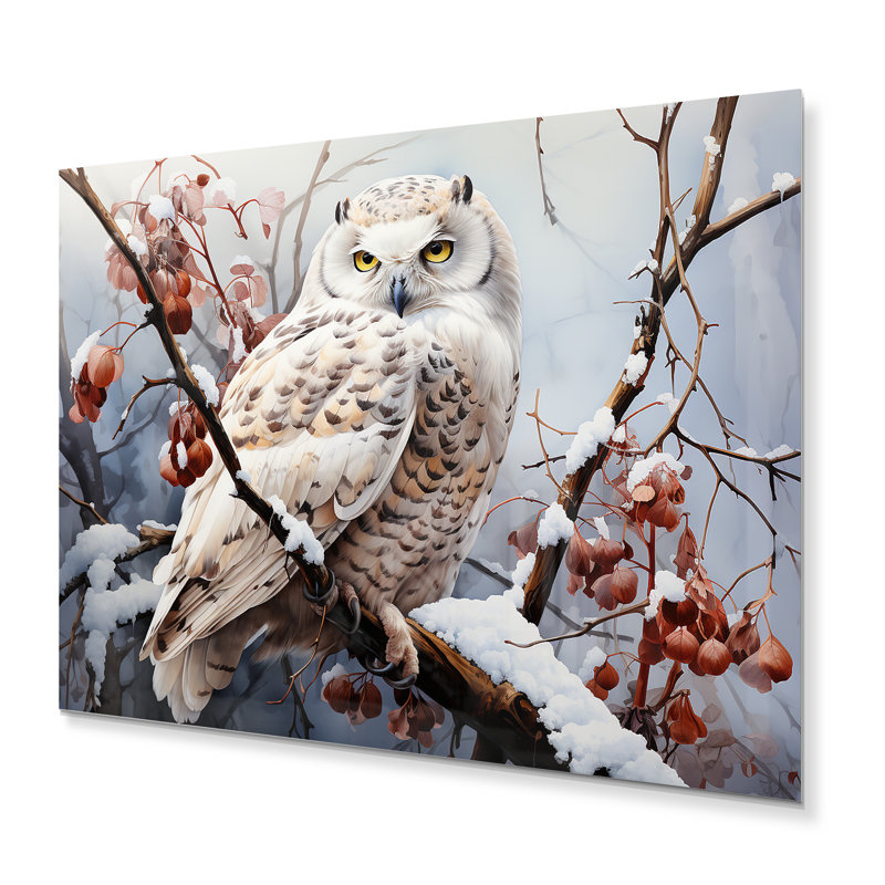 Harfang des neiges, hiver III, reproduction d'art en métal, H 30 po x l 40 po x P 1 po