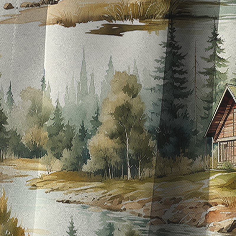 County Home Lodge Retreat - Floral Curtain - Blackout Floral Curtain - 1 Panels, 52" W x 120" L