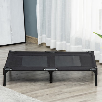 Large Raised Dog Bed Outdoor Indoor Mesh Pet Cot Metal Frame Black