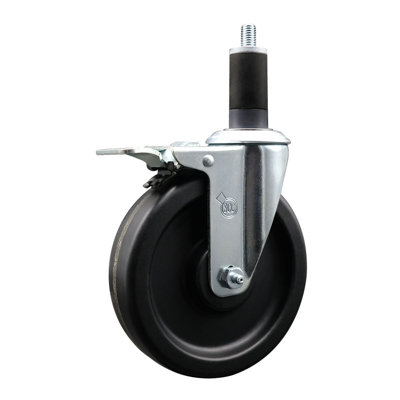 6 Inch Phenolic Swivel 1-1/4 Inch Expanding Stem Caster Total Lock Brake SCC