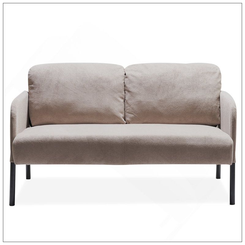 Canapé beige en polyester 2 places, causeuse moderne pour le confort et le style dans les petits espaces, Beige