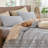MooMee Pillowcases 100% Washed Cotton Linen Like Textured Breathable Soft-118315418-108202800