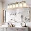 6 - Meuble-lavabo pour salle de bain, doré, abat-jour en verre givré, verre doré moderne à fixation murale, luminaire pour salle de bain-372302689-372302690