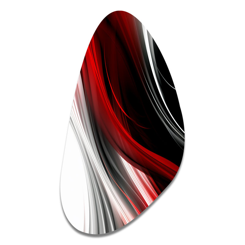 Chezaray - Unique Shape Abstract Modern Waves, impression murale sculpture en métal Freeform, H 31 po x l 17 po