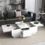 Table basse avec 2 grands compartiments de rangement cachés, table de cocktail extensible avec 2 tiroirs, table centrale ultrabrillante avec plateau coulissant pour le salon, 39,3 po x 21,6 po
