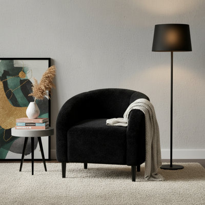 Velvet Barrel Chairs, With Soft Cushion