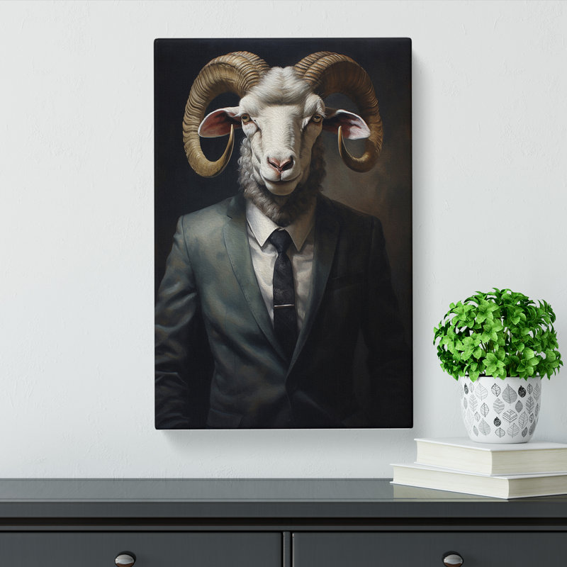 Ram Sheep In A Suit No.2 - Print, 76cm H x 50cm W x 3cm D