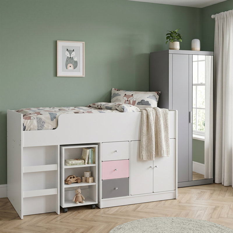 Liston Kids Midsleeper with Wardrobe Bedroom Set