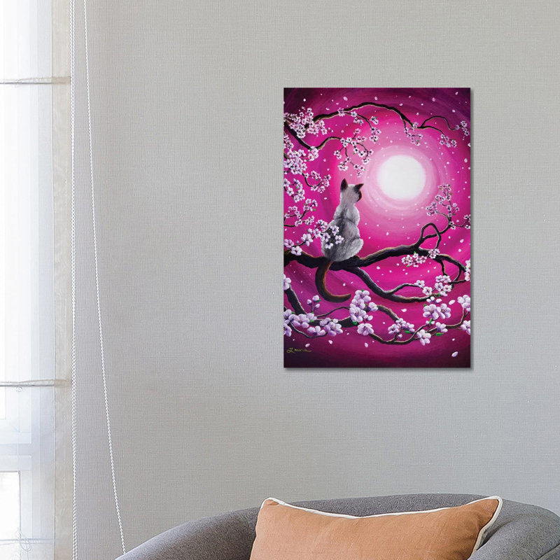 Magenta Morning Sakura by Laura Iverson - Wrapped Canvas Painting, 66.04 cm H x 45.72 cm W x 3.175 cm D