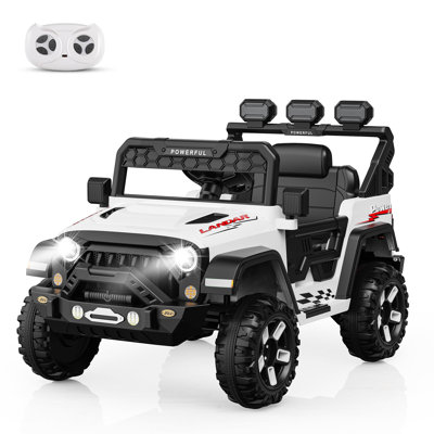 Voiture pour enfant à piles de 12 V avec télécommande 2,4 G, 3 vitesses réglables, démarrage en douceur et affichage de la batterie, pour les enfants de 3 à 8 ans, musique intégrée