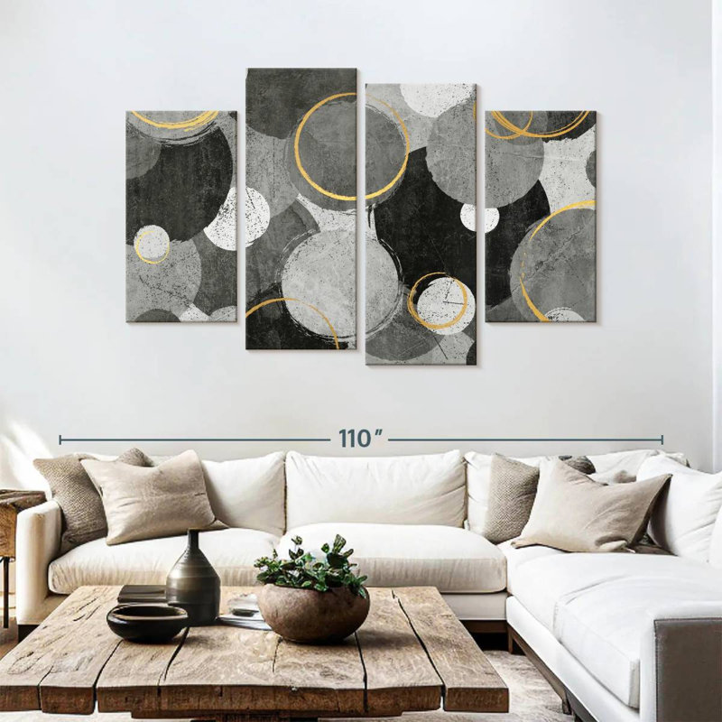 Avery Layered Dark Circles, 54" H x 84" W