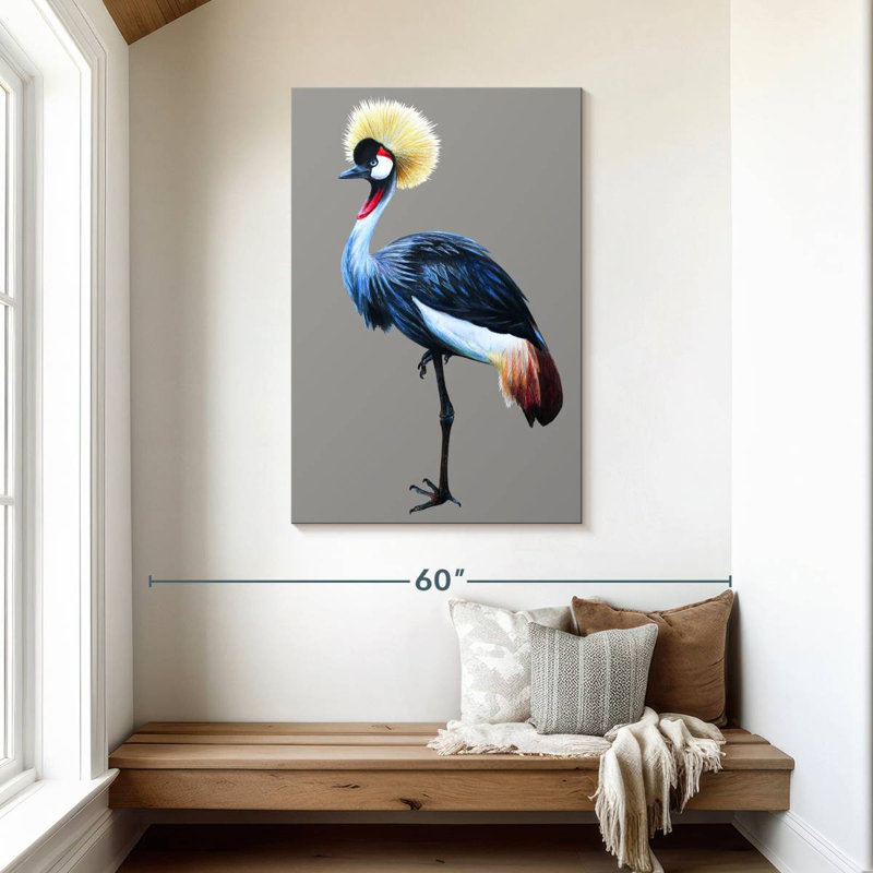 Brampt Crane With Grey Crown, 45" H x 30" W