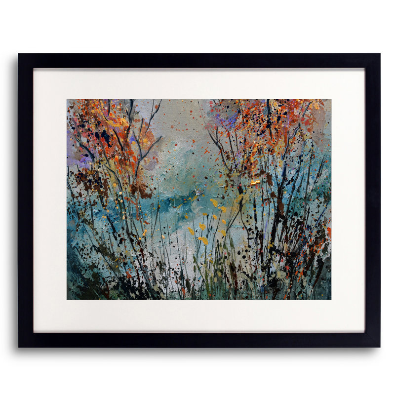 Misty Autumn Print by Pol Ledent, Black Framed Paper, 16" H x 20" W