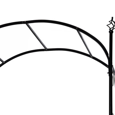 83.91" Metal Garden Arch With Gate - Decorative For Gardens And Weddings, Black Feature H For Wedding Decoration, Ingredient