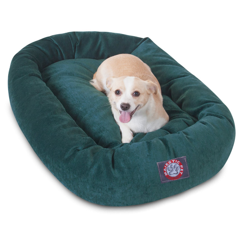 Lit ovale pour animal de compagnie, Moyen (l 18 po x P 32 po x H 7 po), Marin