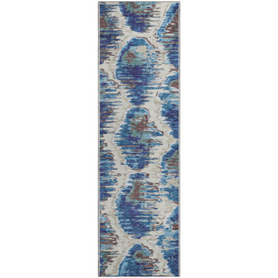 Premium Machine Washable Prisco Blue Rug