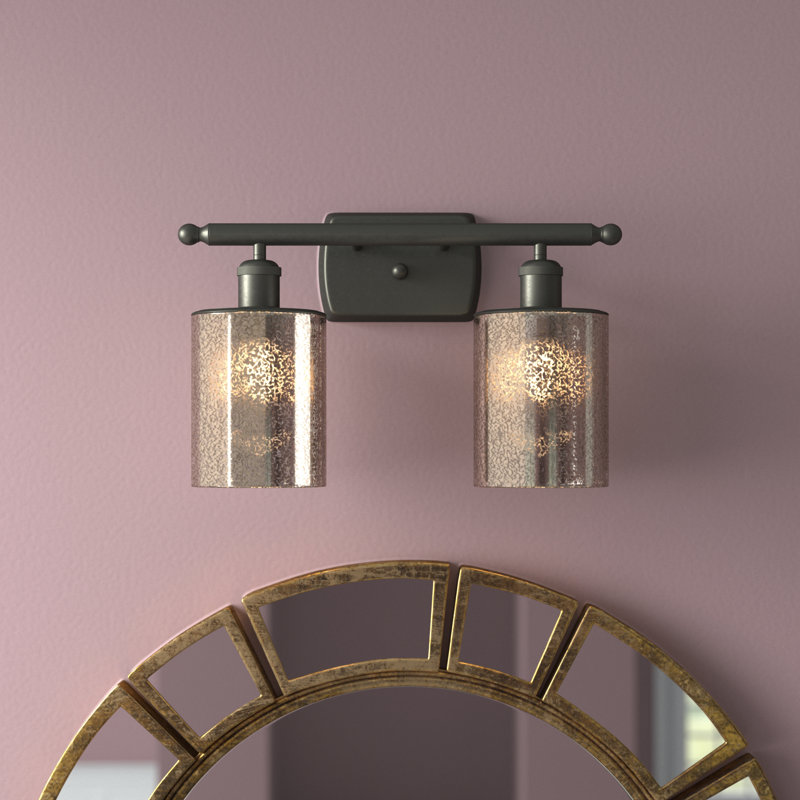 Éclairage pour salle de bain à intensité variable 2 lumières Leilani, Ampoule DEL 6 watts Vinage, Mercure, Cuivre antique