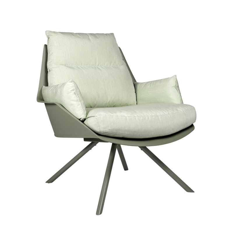 Anou Outdoor Dining Armchair with Cushion, Greenish Grey