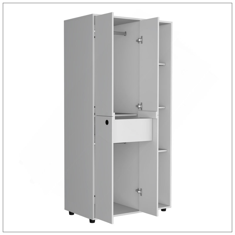 Armoire Boise, chambre à coucher, blanc, Blanc