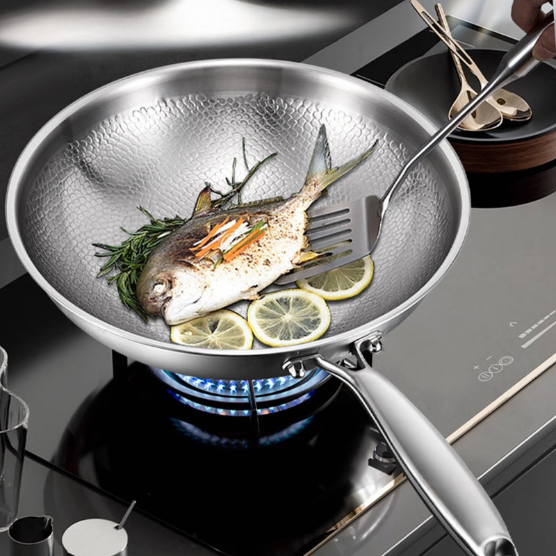 5-Ply Stainless Steel 11-Inch Nonstick Frying Pan with Glass Lid