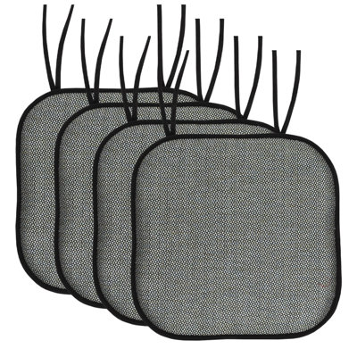 Coussin de chaise en mousse à mémoire de forme sans dossier avec attaches 16 po x 16 po Cameron