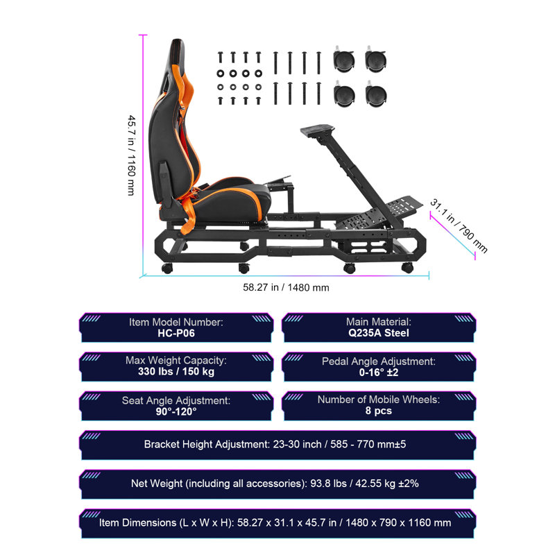 Heavy Duty Racing Wheel Stand for Logitech G923/G920/G29 Max Load 330LBS