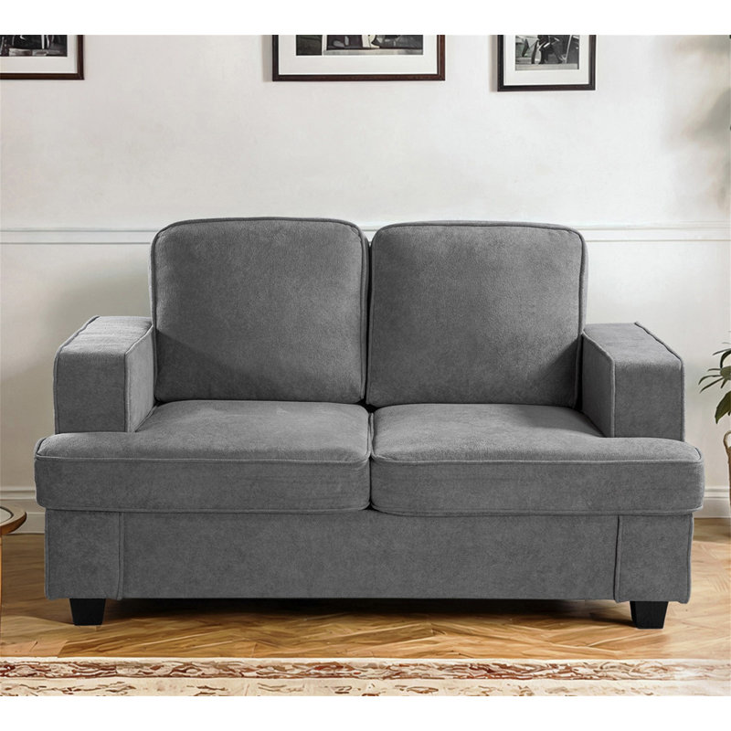 Causeuse moderne en velours, Gris