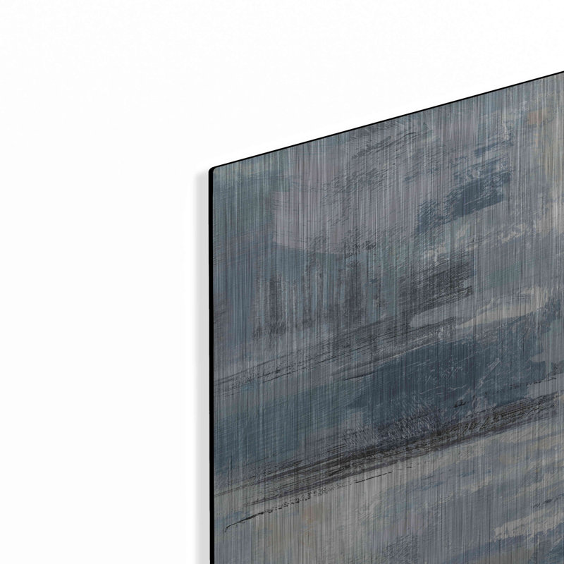 Latitude Run® «Clear Water Indigo and Gray» par Silvia Vassileva, art mural en métal, MTL-1352, H 24 po x l 36 po