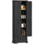 Garde-manger 70 po Farmhouse, rangement de cuisine autoportant avec portes de grange, tablettes et tiroirs réglables, grand garde-manger pour salle à manger, noir-659214235