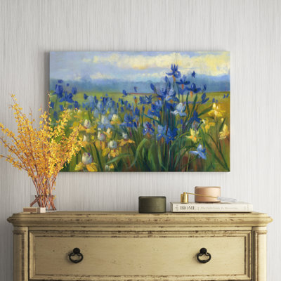 " Blue And Yellow Flower Field V2 " by Carol Rowan