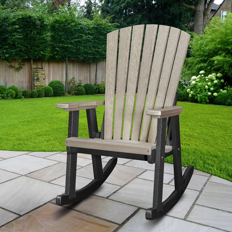 Beraud Outdoor Adirondack Chair, Cream/Black