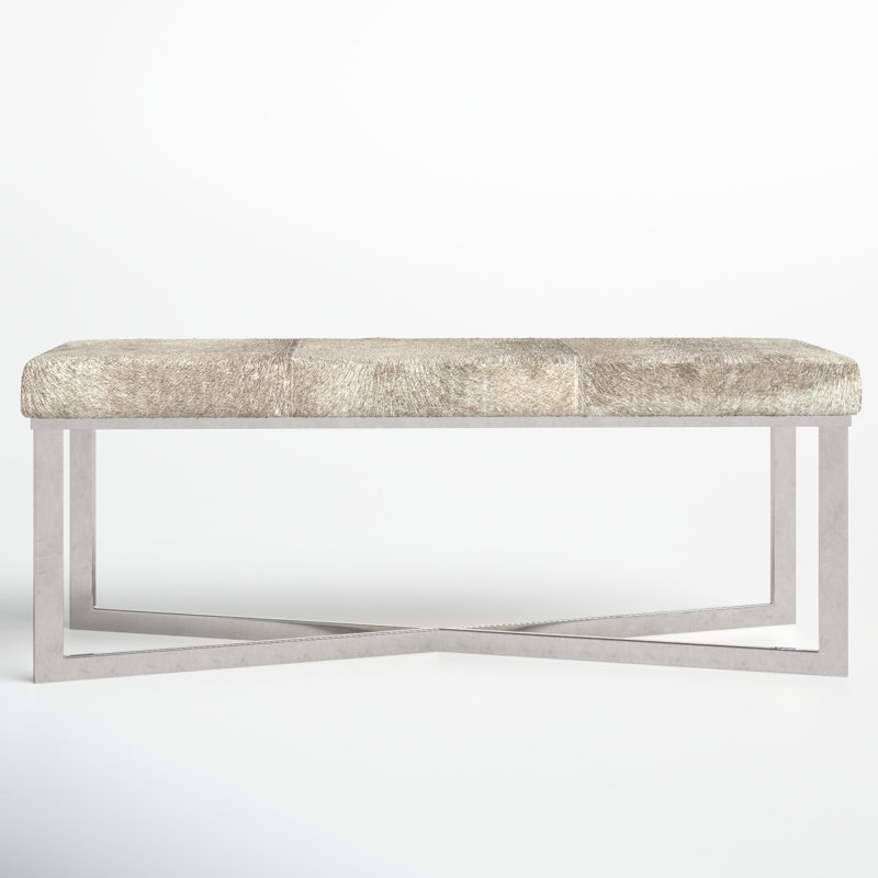 Kianda Genuine Leather Upholstered Bench