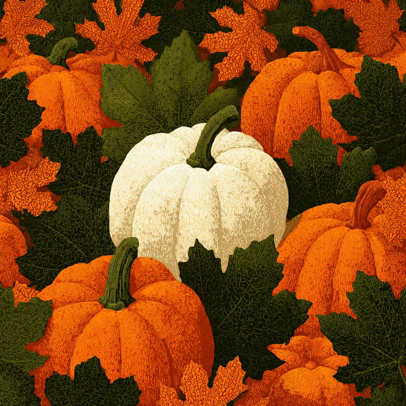 «Pumpkin Patch Harmony», art mural sur toile tendue