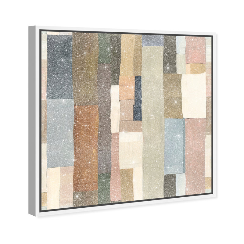 Woven Earthscape Canvas Abstract Print by Oliver Gal, Black Frame, 12 x 12, 17"H x 17"W, White Frame