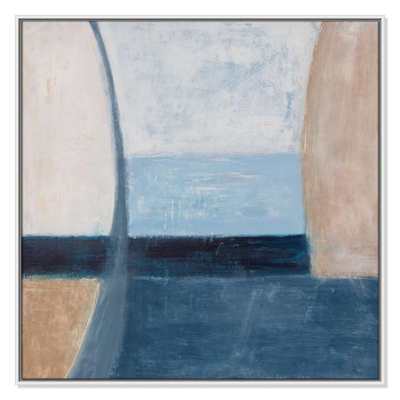 Beach Deco - Square Version Print by Casa Fine Arts, White Floater Framed, 37.5" H x 37.5" W