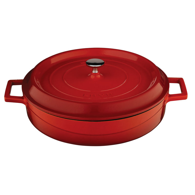 Faitout rond en fonte, rouge, 2,6 pte