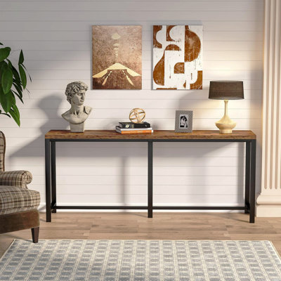 Console de 70,9 pouces très longue derrière le canapé, table de canapé à assemblage facile pour le salon