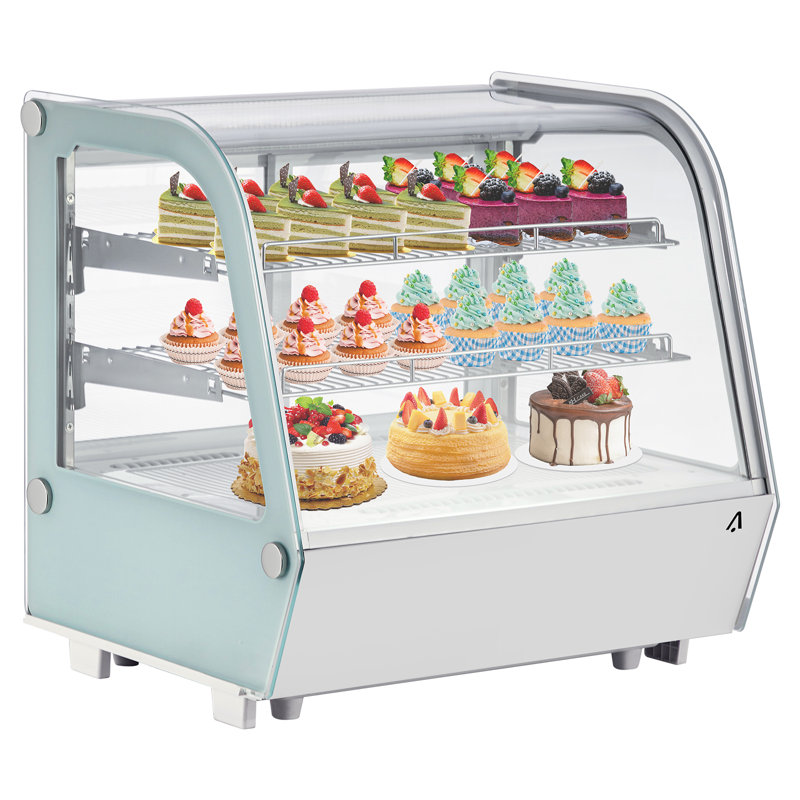5.2 Cu.Ft Commercial Countertop Display Refrigerator, Glass Door Merchandiser with LED Lighting, Adjustable Shelves, Anti-Fog, Fast Cooling for Bakery, Cafe, Restaurant