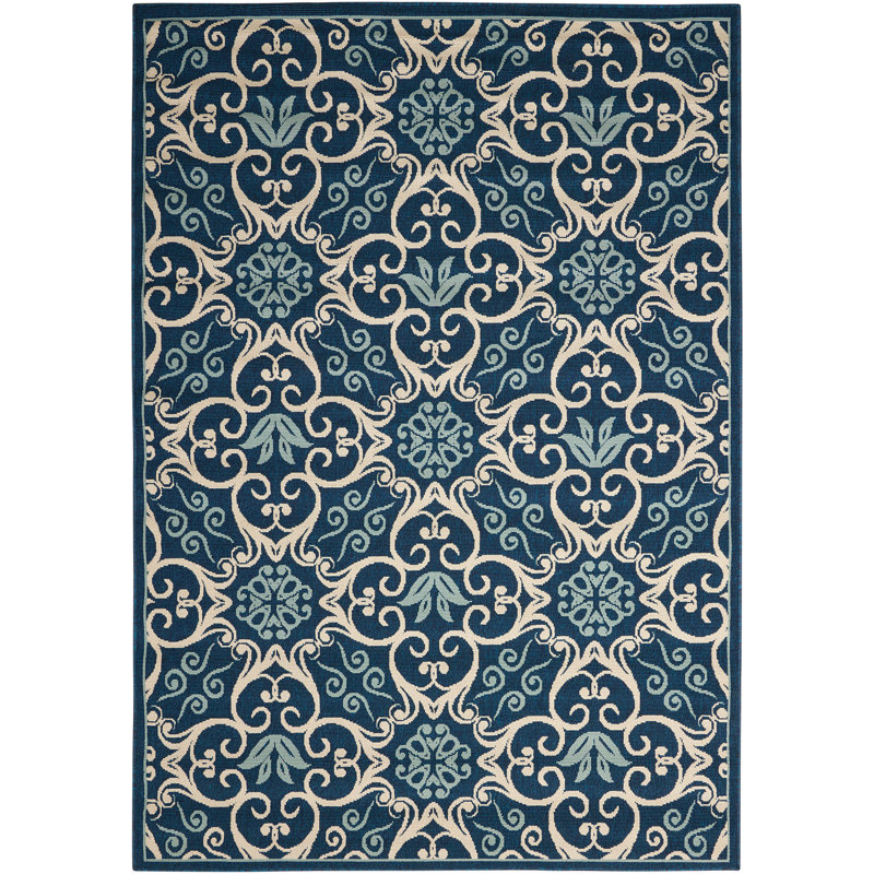 Tapis bleu marine traditionnel Janyce, Rectangle 5 pi 3 po x 7 pi 5 po