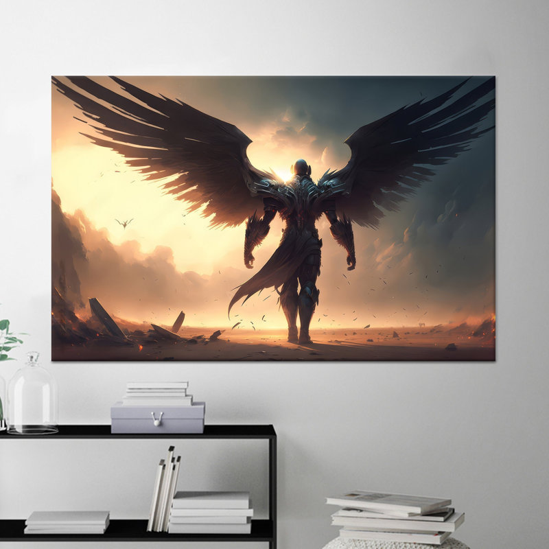 Archangel Warrior, reproduction d'art sur toile en verre trempé, 1P, 35,5 po H x 47,3 po l