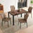47" Kitchen Table And Chairs Set,Walnut Table With 4 Faux Leather Chairs For Dining Room Kitchen Apartment - Beige-123195566