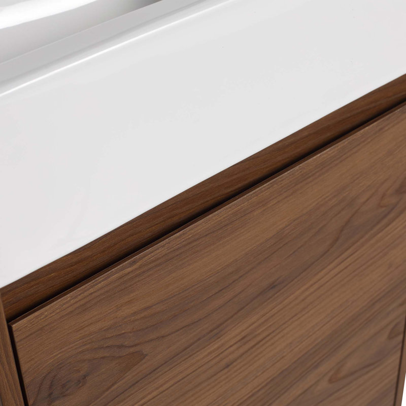 Petit meuble-lavabo flottant avec lavabo simple