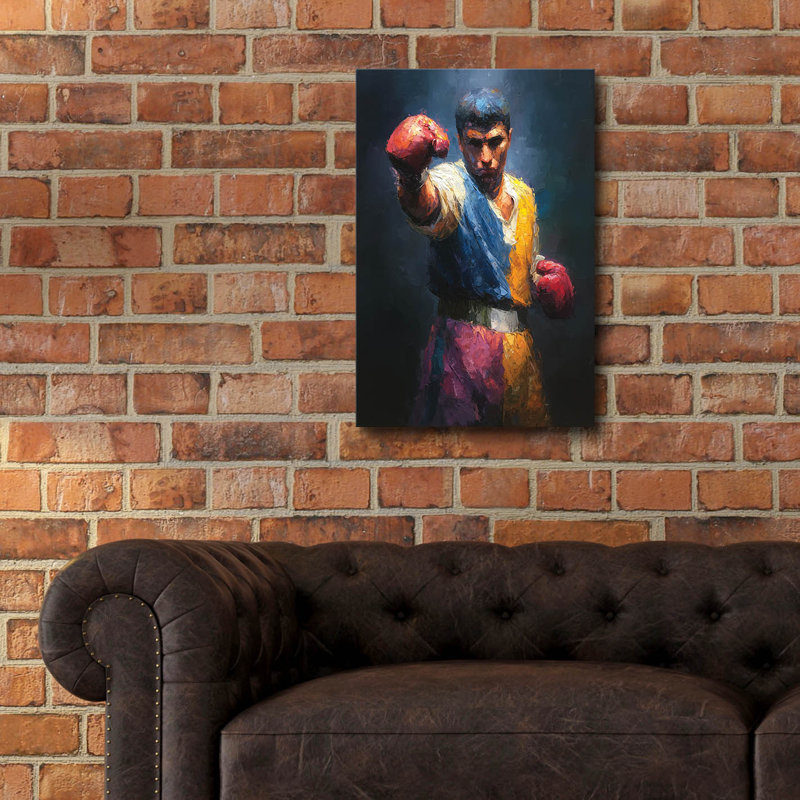  «Boxing Legend 1» par Ann Klee, art mural en verre acrylique, 16 po x 24 po, H 24 po x l 16 po