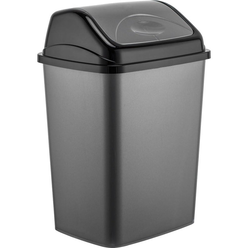 Annessia Plastic Swing Top Recycling Bin Removable Swing Lid Garbage Rubbish Trash Can (50 Litre), 16