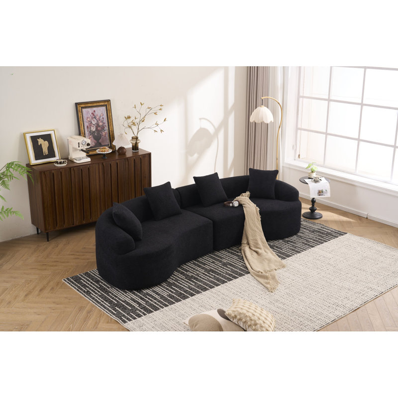 Canapé modulaire incurvé Bony LY-025, Chenille noir