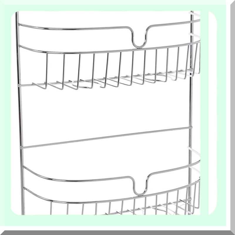 Rust-Resistant 3-Shelf Chrome Shower Caddy with Suction Cups and Razor Holders