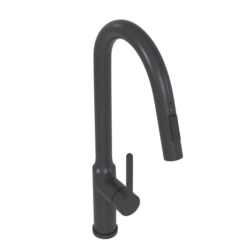 Matt Black Pull-Down Kitchen Faucet For Efficient Cleaning - 19.26 Modern Use, Matte Black