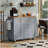 Rolling Kitchen Island With Storage, Kitchen Cart With Rubber Wood Top, 3 Drawer, 2 Slide-Out Shelf And Internal Storage Rack, Kitchen Island On Wheels With Spice Rack & Tower Rack, Grey Blue-251328205