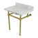 Templeton Marble Oval Console Bathroom Sink with Overflow