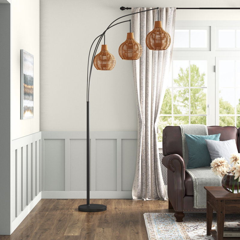 Andreiu 90.5'' Black Arched Floor Lamp